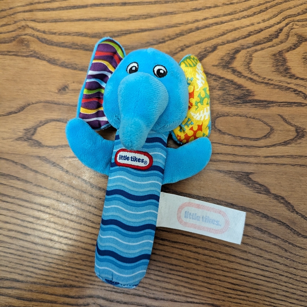 Little Tikes elephant rattle.  Baby toy. Tactile toy. Squeaker.